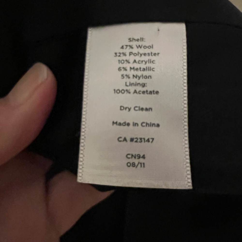 Talbots petite black textured structured single breasted pea coat, size 6P - Picture 7 of 7